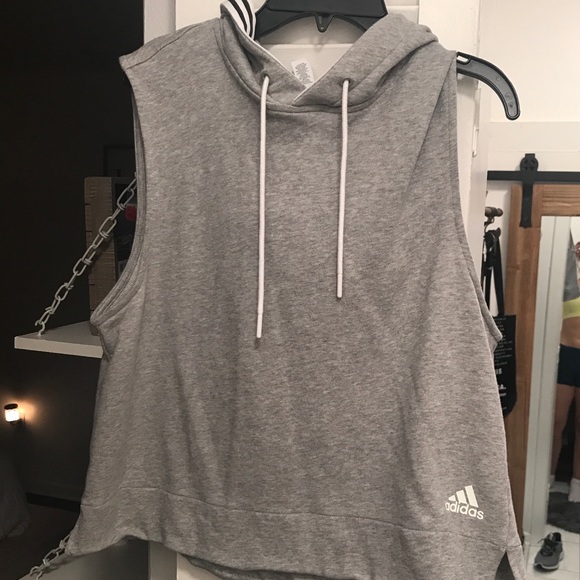 adidas cut off sweatshirt